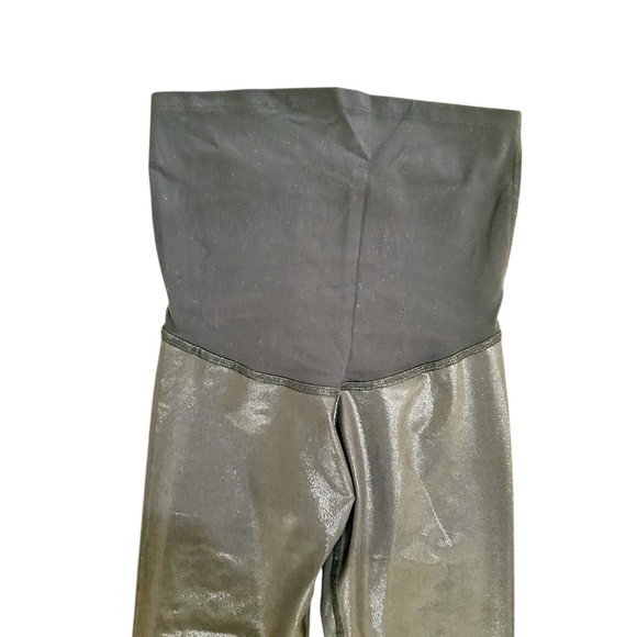 Beyond the Bump metallic charcoal gray bellyband leggings USA made size small - Picture 4 of 7